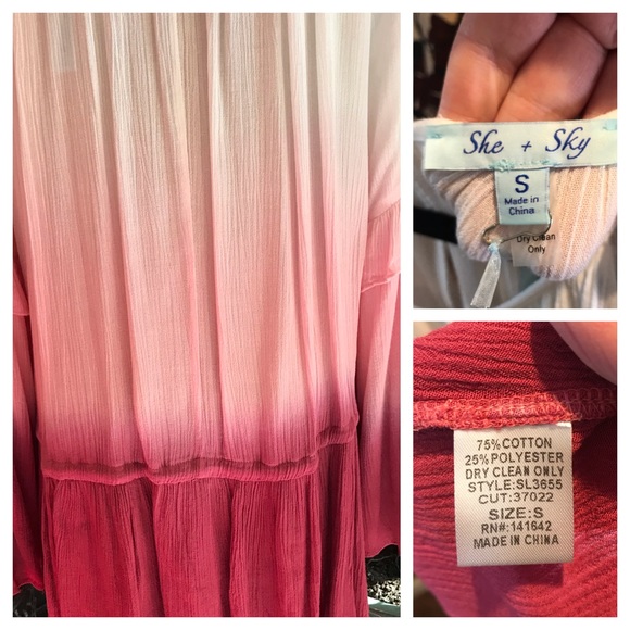 Cleobell boho ombré oversized bell sleeve tunic - Picture 8 of 8